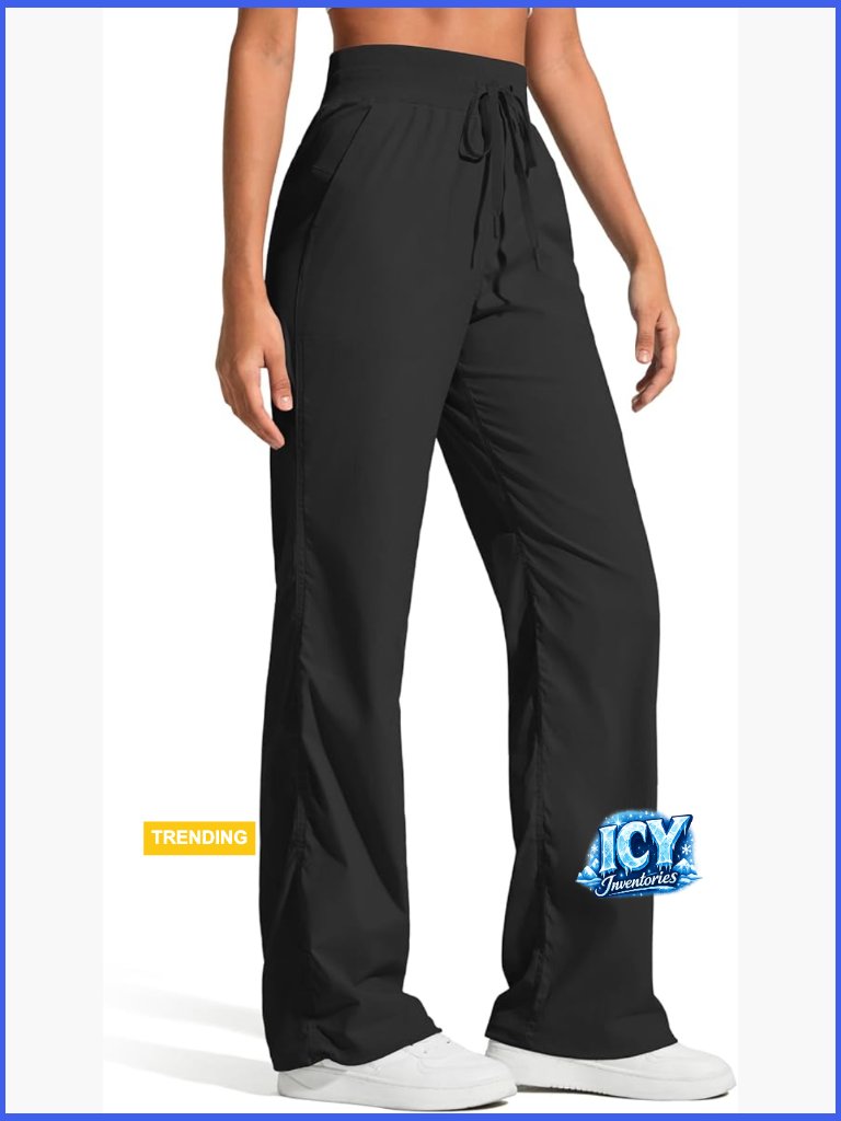 Lightweight Straight Leg Workout Joggers With Pockets, Drawstring Waist